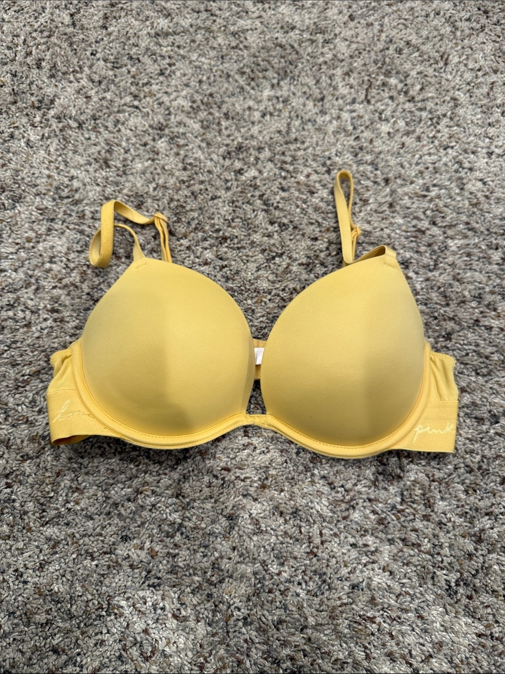 PINK Victoria's Secret Yellow Padded T-Shirt Bra